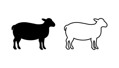 Lamb silhouette vector. sheep silhouette isolated vector illustration. Lamb silhouette is isolated on a white background.