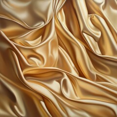 Fototapeta premium A luxurious golden silk with a silky texture and polished finish that radiates fabric shine