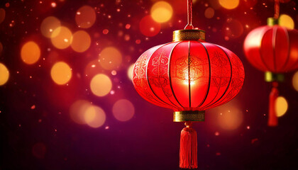 Chinese red lantern for lunar new year celebration