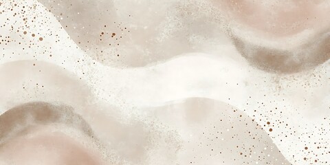 Fototapeta premium Abstract beige and white wavy texture with speckled details.