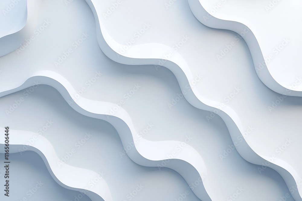 Poster elegant abstract geometric waves and curves in monochrome gray and white tones creating minimalist c