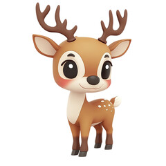 Christmas Reindeer, Clipart Style, isolated on transparent background