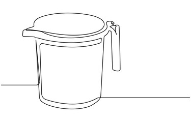 Plastic Mug continuous one line drawing, Shower Mug one line drawing