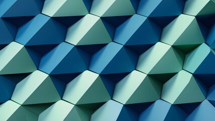 Fototapeta premium Intricate geometric pattern in cold tones creates a mesmerizing backdrop that invites contemplation and creativity in a modern artistic setting