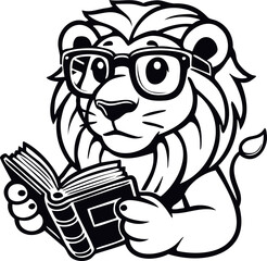 Lion Reading a Book