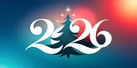 Obraz premium stylish calligraphy of year 2026 background.