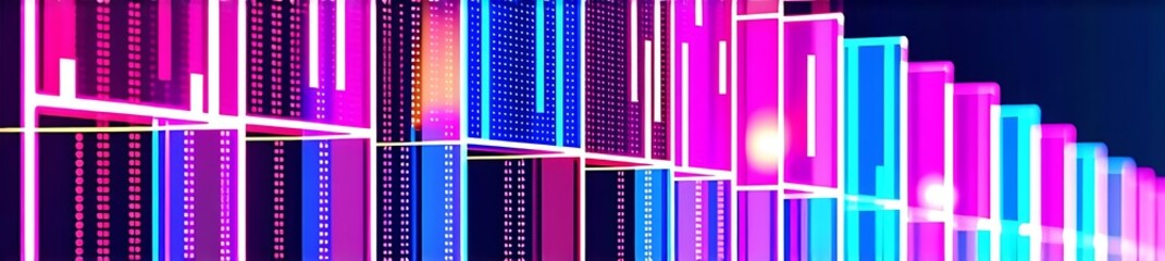Fototapeta premium Neon Cityscape Background: Bright, Colorful, Futuristic