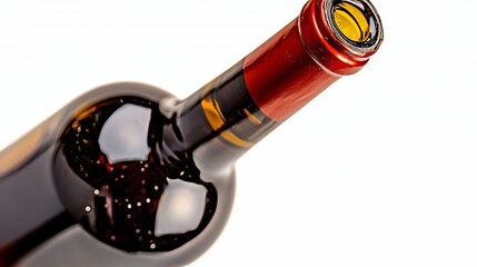 Wine Isolated on White Background: Beverage, Fine Dining, Wine Culture, Minimalist Design