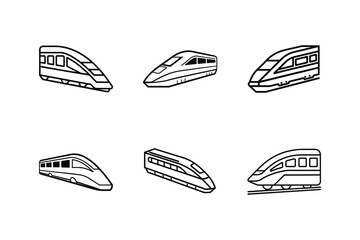 high speed train line art vector