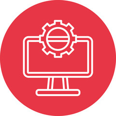 Work Breakdown Structure line circle icon
