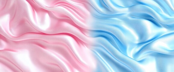 Obraz premium Pink and blue silk fabric texture.
