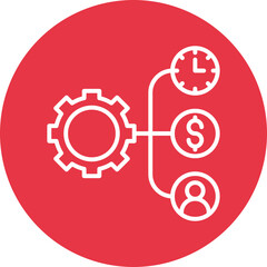 Resource Scheduling line circle icon