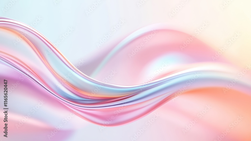 Poster abstract macro shot of iridescent petals, soft translucent waves creating dreamy atmosphere