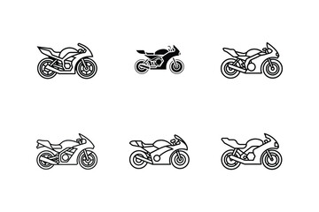 sportbike line art vector, bike vector, motorcycle line art illustration