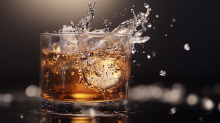 Isolated blue water waves splash and flow with drops, vector realistic water splatter. Transparent water long flow or clean aqua spill pour with splashing fizzy droplets of crystal sparkling drink