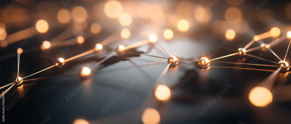Aufkleber abstract graphic of connected nodes and glowing lines, symbolizing networks and communication