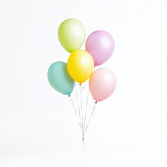 Naklejka premium Colorful balloons in pastel shades create festive and cheerful atmosphere. Perfect for celebrations and parties