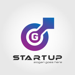 Techno logo blended with initial letter G