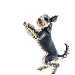 Naklejka premium schnauzer puppy Playful animal playing background removed PNG images showcasing natural poses and dynamic movements, perfect for design projects and creative artwork.