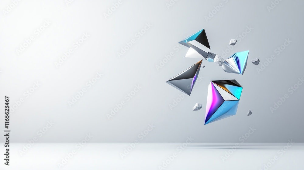 Poster abstract geometric shapes in a minimalistic setting.