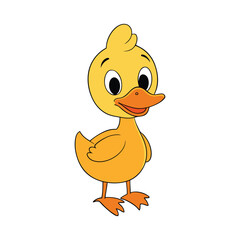  Cute cartoon duck vector art illustration 