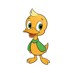  Cute cartoon duck vector art illustration 