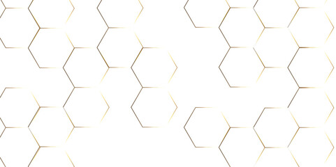 Fototapeta premium Abstract hexagon white background with shadow .golden background Futuristic blue neon honeycombs. Modern technology design. Vector illustration. 