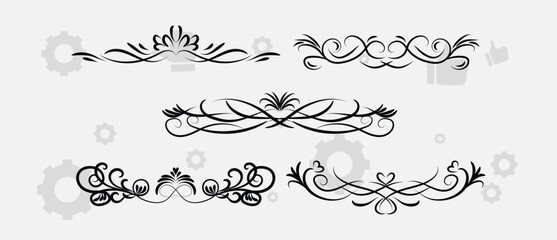 border frame floral decoration design illustration vector divider flourish ornament ornate vintage flower element swirl text wedding decorative doodle invitation