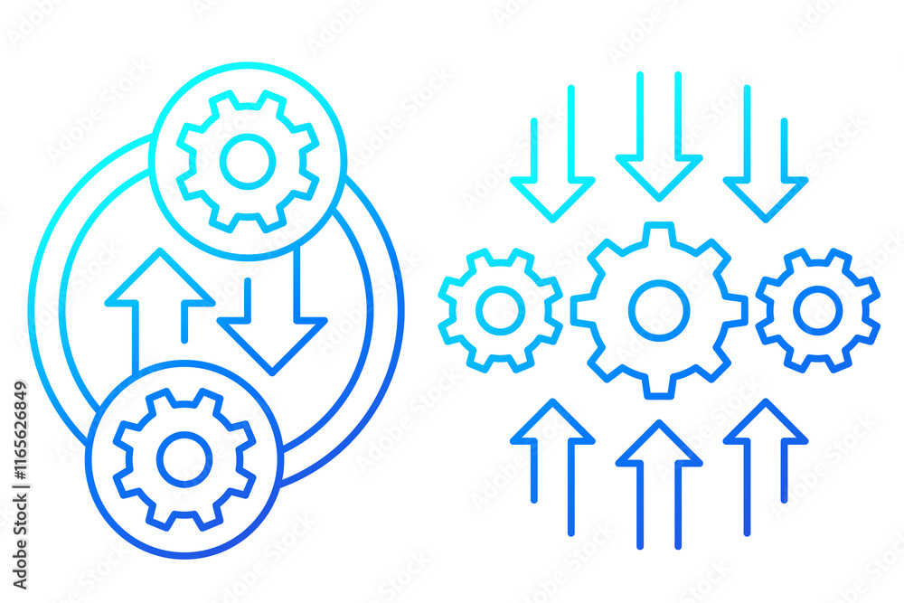 Poster integration or optimization line icons