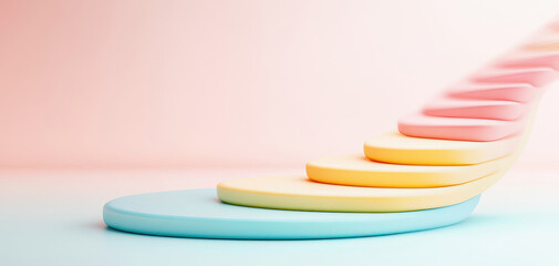 Colorful gradient shapes create visually appealing design element, showcasing smooth transitions and modern aesthetics