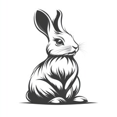 Fototapeta premium Elegant Black And White Rabbit Illustration
