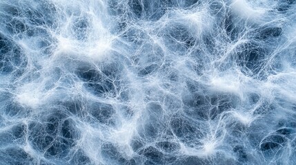 Obraz premium Abstract Background Of Intertwined Fibers Resembling A Cloud Network In Soft Pastel Blue And White.