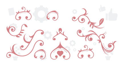 border frame floral decoration design illustration vector divider flourish ornament ornate vintage flower element swirl text wedding decorative doodle invitation