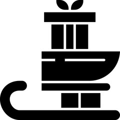 Christmas, sled, sleigh, snow Icon