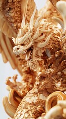 Exquisite Carved Dragon Sculpture: A Masterpiece of Oriental Art and Craftmanship