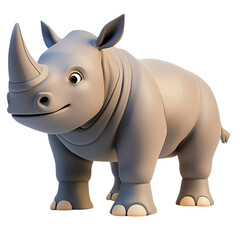 Obraz premium 3d cartoon rhino, Clipart Style, isolated on transparent background