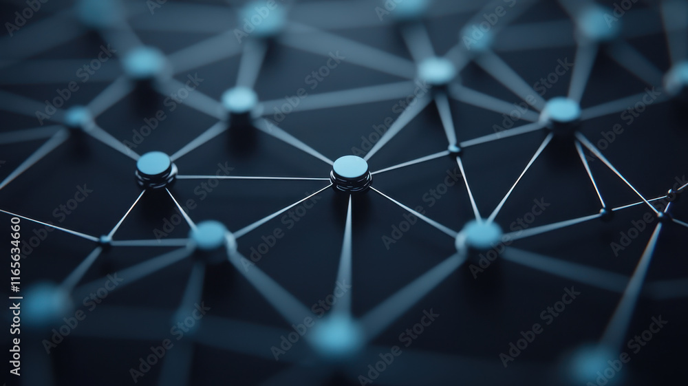 Aufkleber high tech representation of interconnected nodes and networks, symbolizing global economy and techno