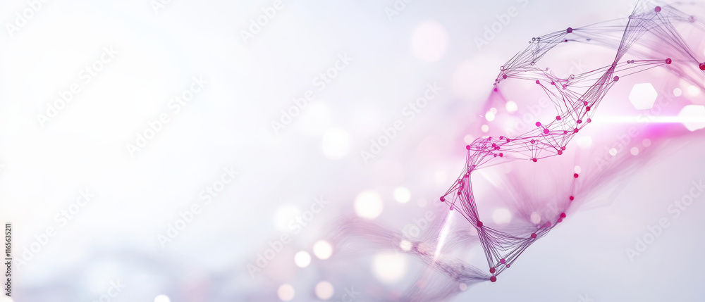 Poster abstract illustration of data points connected network, showcasing vibrant colors and dynamic lines,