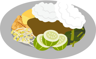 illustration of gado-gado indonesian food 