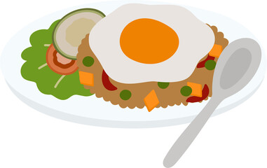 illustration of nasi goreng indonesian food 
