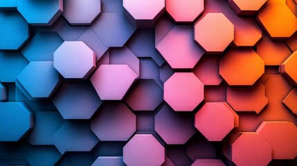 Dynamic geometric abstract background colorful hexagons modern design digital art