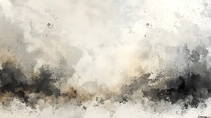 Abstract grayscale watercolor background with textured splatters and washes.