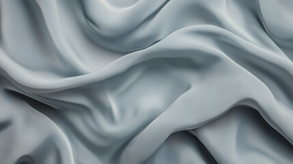 Obraz premium Draped Silver Fabric Soft Waves Texture Background