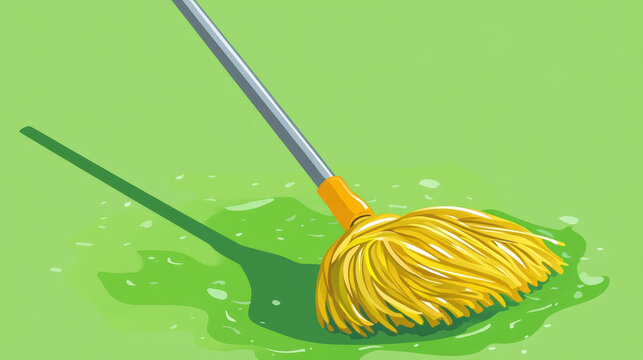 recommend clip art: Washing mop vector line icon. House cleaning item, floor mop broom outline