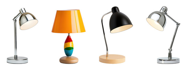 Obraz premium Desk lamps collection isolated on transparent background