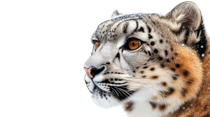 Fototapeta premium close up portrait of a leopard on white background 