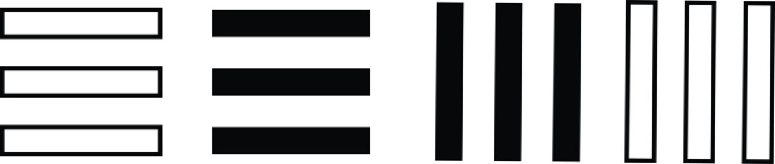 Obraz premium Hamburger web and mobile app menu icons, vector buttons collection isolated on transparent background for website UI navigation. for home or drop list and application drawer or more menu bars.