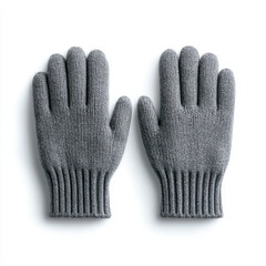 Warm gray woolen gloves, winter essential for cozy hands in cold weather