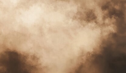 Fototapeta premium Dark brown and light beige abstract background with a grunge texture and smoke effect.