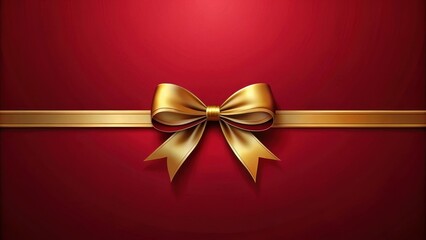Elegant Gold Bow on a Rich Red Background for Festive Designs
